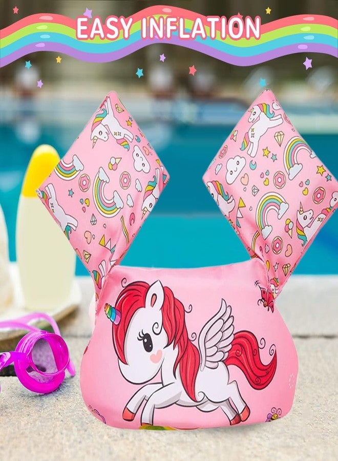 ZIBUYU® Swim Arm Bands for Kids Premium Inflatable Oxford Cloth Arm Floaties, Adjustable Chest Strap & Safety Buckle, Comfortable Drum Design, Secure Water Training Aid for Children, Pink - Image 4